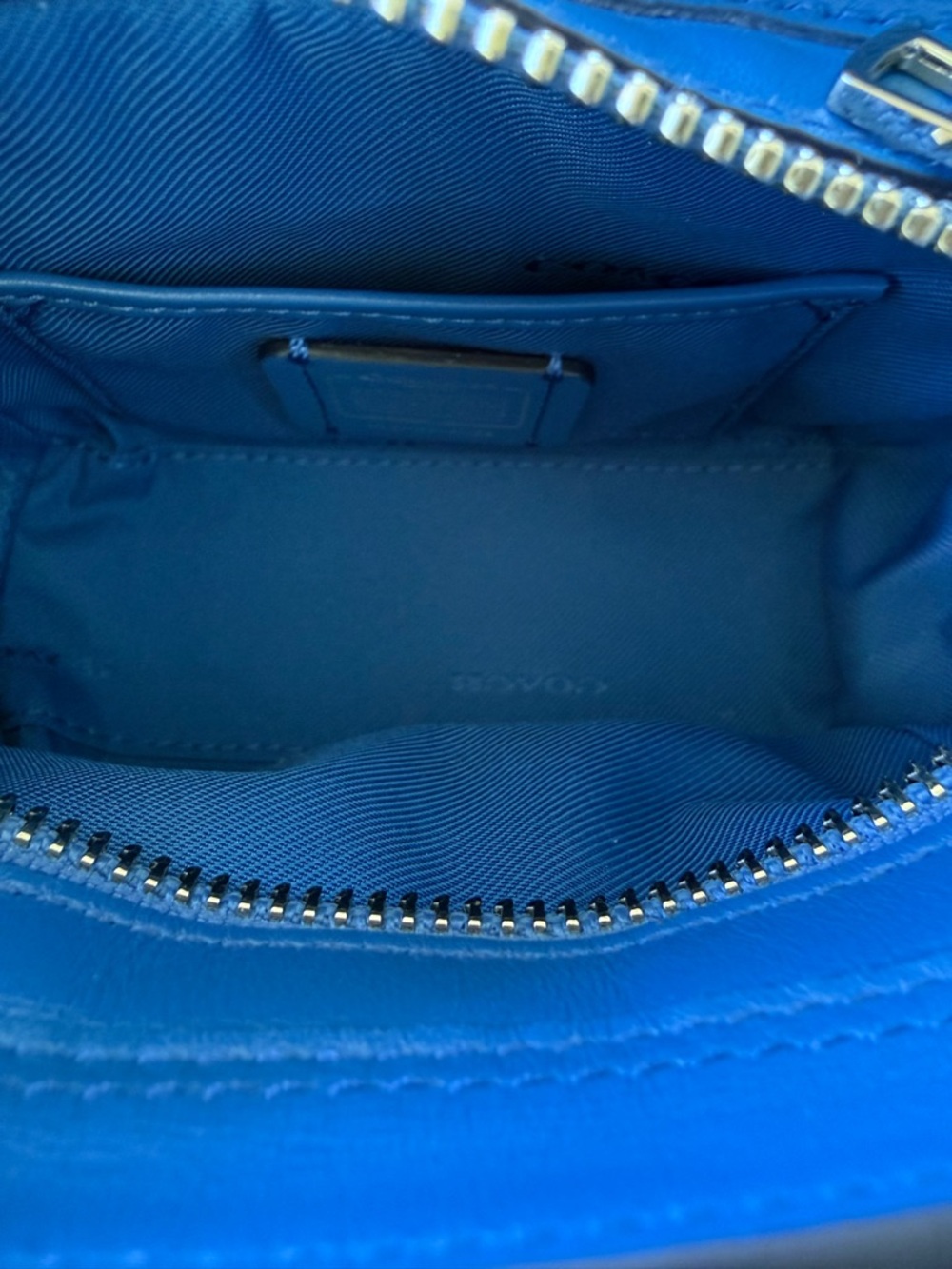 Coach Blue Studded Leather Rogue Satchel Silver Rivets NWT Crossbody Bag - Picture 11 of 15